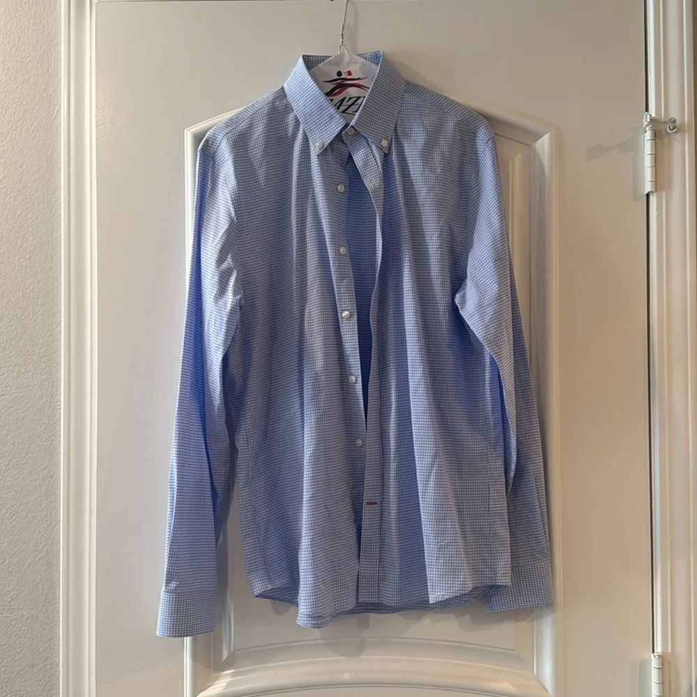 Tommy Hilfiger Men's Slim Fit Non Iron Gingham Dress Shirt -Size M - Picture 6 of 11
